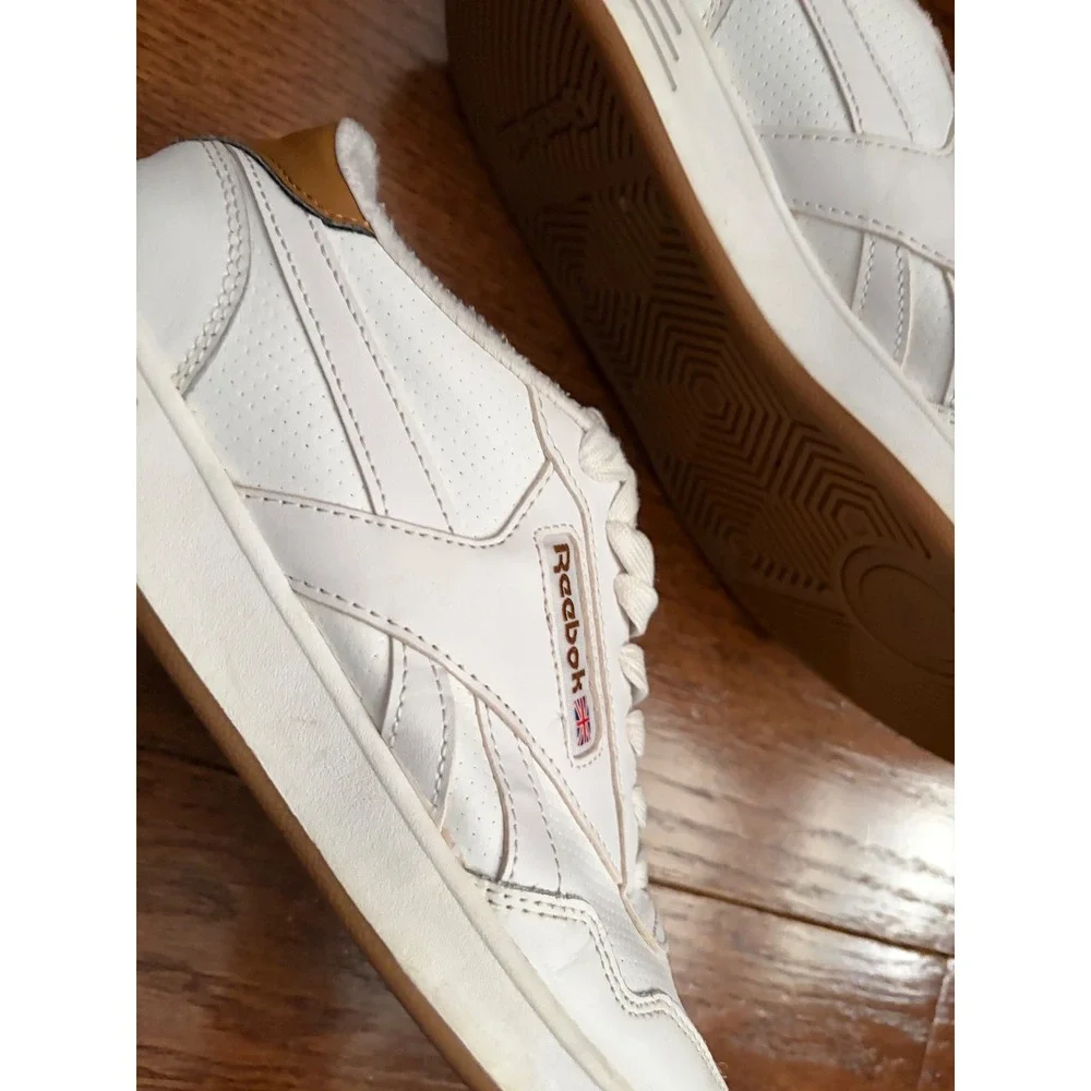 Reebok Classic Techque T Mens White Tan Gum Leather Sneakers GY6445 Size 9‎